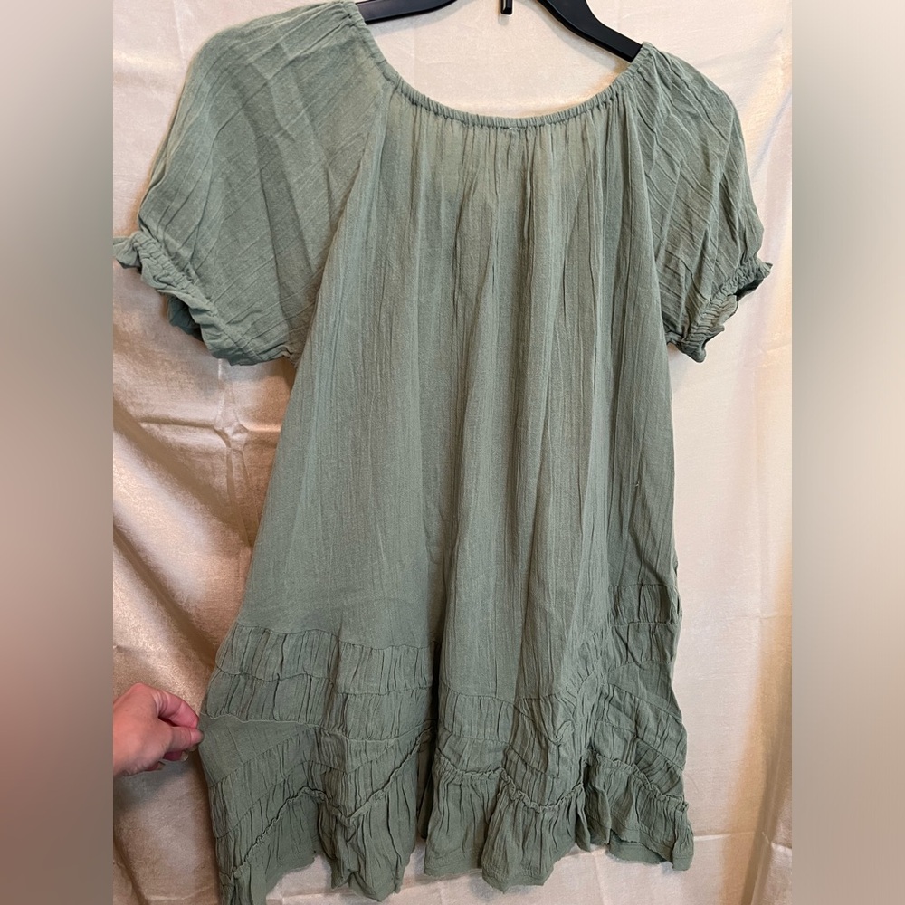 Free People So Scenic Mini in Grasslands Green, 100% Cotton, NWT $78 - Picture 12 of 15